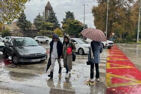 بارش باران پاییزی - همدان
