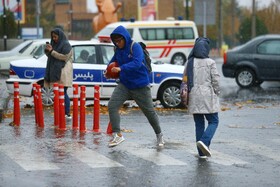 بارش باران پاییزی - همدان