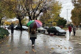 بارش باران پاییزی - همدان