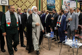 ورود حجت الاسلام والمسلمین محسنی اژهای، رئیس قوه قضائیه به نشست جبهه علمی فرهنگی بسیج اساتید کشور