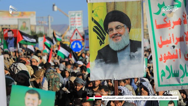 راهپیماییها در صعده یمن برای حمایت از مردم فلسطین