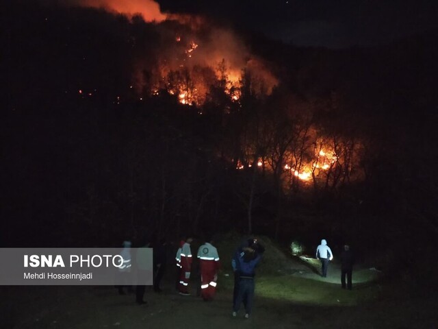 شعله های آتش به جان جنگلهای آستارا افتاد