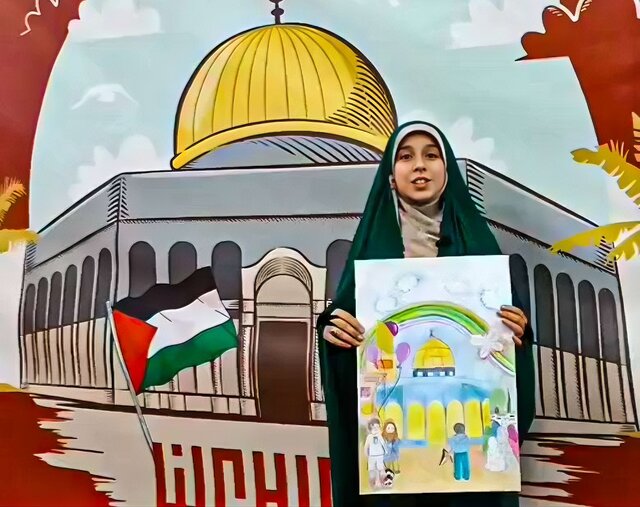نقاشیای از دختر ۱۱ ساله، پوستر یک پویش در حمایت فلسطین شد نقاشیای از دختر ۱۱ ساله، پوستر یک پویش در حمایت فلسطین شد