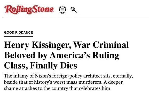 رسانهها در مرگ کیسینجر: «وزیر قاتل، استراتژیست زیرک، استاد حقهباز و مسئول مرگ میلیونها تن»