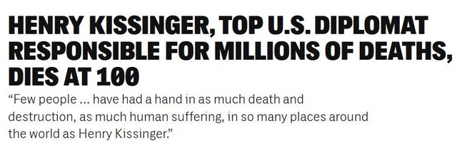 رسانهها در مرگ کیسینجر: «وزیر قاتل، استراتژیست زیرک، استاد حقهباز و مسئول مرگ میلیونها تن»