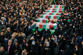 مراسم وداع با پیکرهای هشت شهید مدافع حرم تازه شناسایی شده - معراجالشهدای تهران