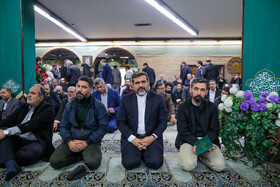 حضور محمدمهدی اسماعیلی وزیر فرهنگ و ارشاد اسلامی در مراسم یادبود پروانه معصومی - مسجد بلال صدا و سیما