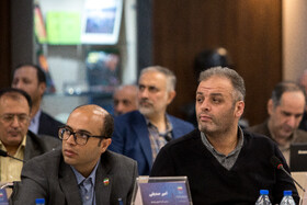 سجاد انوشیروانی، رئیس فدراسیون وزنه برداری و امیر صدیقی، رئیس فدراسیون ووشو در مجمع عمومی و سالانه کمیته ملی المپیک