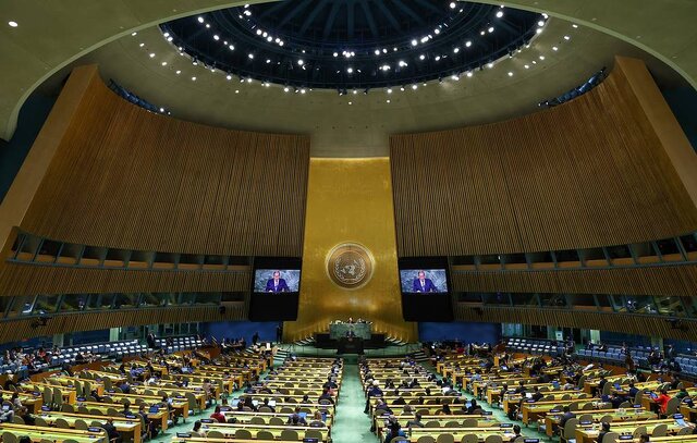 مجمع عمومی سازمان ملل قطعنامه ممنوعیت استقرار تسلیحات در فضا را تصویب کرد مجمع عمومی سازمان ملل قطعنامه ممنوعیت استقرار تسلیحات در فضا را تصویب کرد