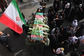 مراسم تشییع چهار شهید گمنام - پایگاه شکاری شهید نوژه