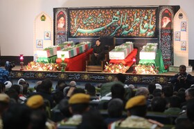 مراسم تشییع چهار شهید گمنام - پایگاه شکاری شهید نوژه