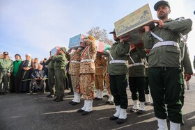 مراسم تشییع چهار شهید گمنام - پایگاه شکاری شهید نوژه