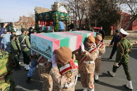 مراسم تشییع چهار شهید گمنام - پایگاه شکاری شهید نوژه