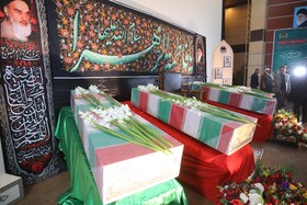 مراسم تشییع چهار شهید گمنام - پایگاه شکاری شهید نوژه