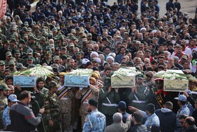 مراسم تشییع چهار شهید گمنام - پایگاه شکاری شهید نوژه