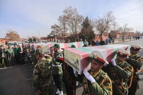 مراسم تشییع چهار شهید گمنام - پایگاه شکاری شهید نوژه