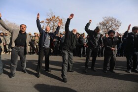 مراسم تشییع چهار شهید گمنام - پایگاه شکاری شهید نوژه