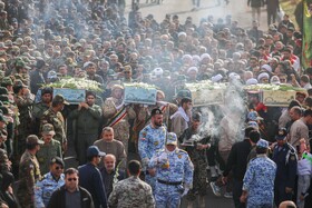 مراسم تشییع چهار شهید گمنام - پایگاه شکاری شهید نوژه