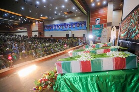 مراسم تشییع چهار شهید گمنام - پایگاه شکاری شهید نوژه