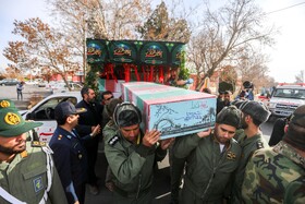 مراسم تشییع چهار شهید گمنام - پایگاه شکاری شهید نوژه