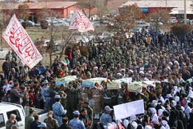 مراسم تشییع چهار شهید گمنام - پایگاه شکاری شهید نوژه