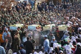 مراسم تشییع چهار شهید گمنام - پایگاه شکاری شهید نوژه