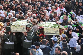 مراسم تشییع چهار شهید گمنام - پایگاه شکاری شهید نوژه