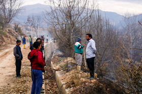 آتش سوزی ۶ هکتار از باغات روستای تنگ سریز بویراحمد