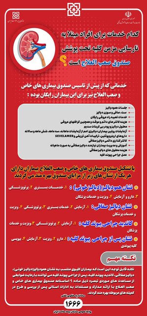جزییات خدمات تحت پوشش صندوق بیماریهای صعبالعلاج برای بیماران کلیوی
