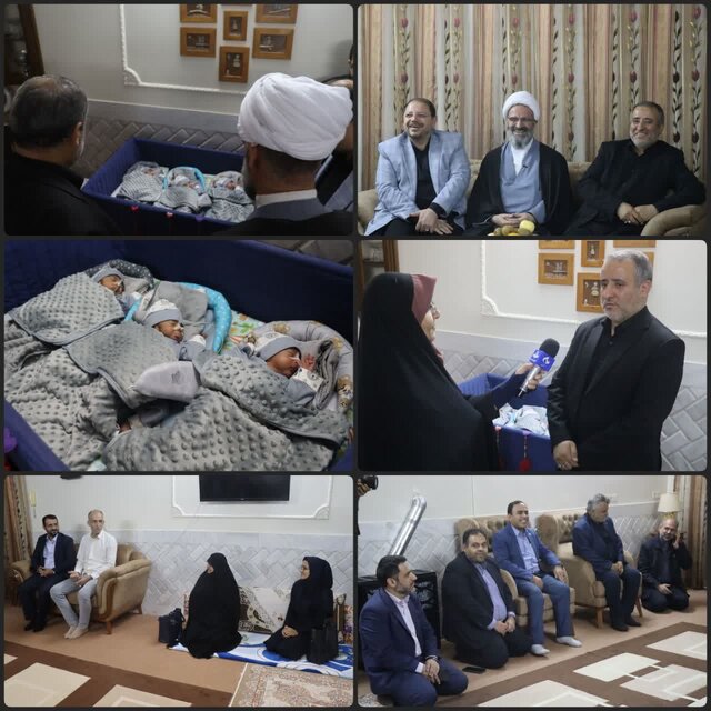 احوالپرسی نماینده ولی فقیه و استاندار از سه قلوهای سمنانی