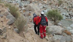 نجات فرد مفقود شده در ارتفاعات کرمان