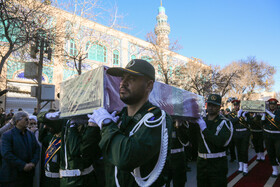 تشییع ۹ شهید گمنام دوران دفاع مقدس در اردبیل