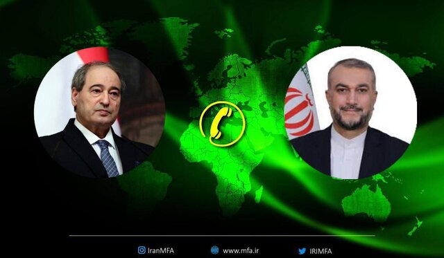 رایزنی وزیران امور خارجه ایران و سوریه در مورد اقدامات تروریستی  اخیر رژیم صهیونسیتی