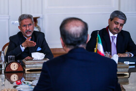 سوبرامانیام جایشانکار وزیرخارجه هند در نشست مشترک با حسین امیر عبداللهیان وزیر خارجه ایران