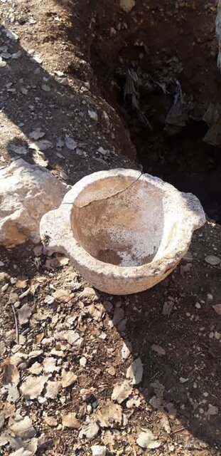 گلدان سنگی دوره ساسانی در یاسوج کشف شد + عکس