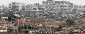 به آتش کشیده شدن ده‌ها منزل مسکونی در نوار غزه
