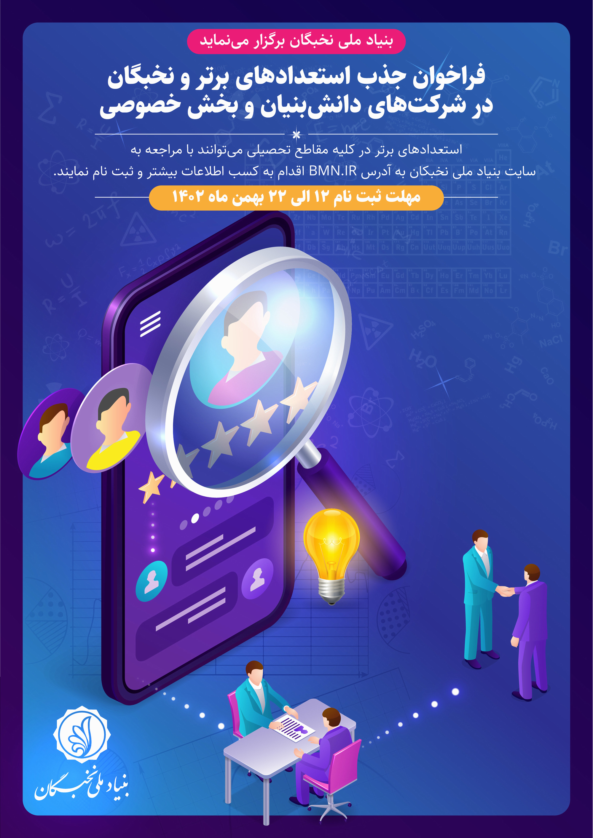 فراخوان جذب نخبگان و استعدادهایبرتر در شرکتهای دانشبنیان و بخش خصوصی