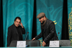 جواد عزتی، کارگردان و بازیگر در نشست خبری فیلم تمساح خونی 