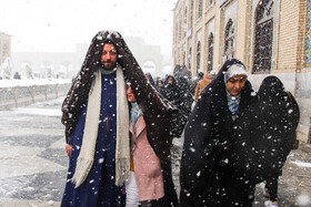 بارش اولین برف زمستانی مشهد ـ حرم مطهر رضوی