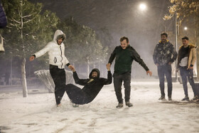 بارش برف در همدان