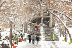 بارش برف در همدان