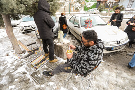 بارش برف در همدان