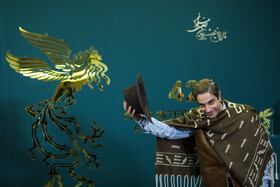 ایمان براتپور بازیگر فیلم شهسوار در حاشیه سومین روز چهل و دومین جشنواره فیلم فجر