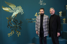 حسین نمازی کارگردان و سعید عطایان تهیه کننده فیلم شهسوار در حاشیه سومین روز چهل و دومین جشنواره فیلم فجر