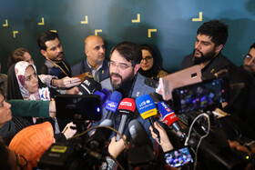 مجتبی امینی دبیر جشنواره فیلم فجر در جمع خبرنگاران در حاشیه سومین روز چهل و دومین جشنواره فیلم فجر