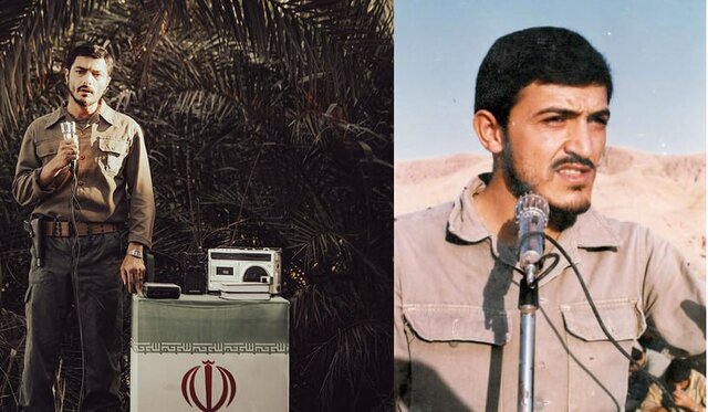شهید مهدی زینالدین ( سمت راست) و سجاد بابایی بازیگر نقش این شهید( سمت چپ)) فیلم «مجنون» و یک یادآوری درباره هوانیروز