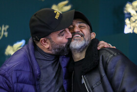 مهران غفوریان و مهران احمدی بازیگران فیلم «آبی روشن» در هشتمین روز چهل و دومین جشنواره فیلم فجر