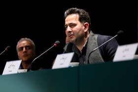 داوود گنجوی نویسنده فیلم آبی روشن در نشست خبری  هشتمین روز چهل و دومین جشنواره فیلم فجر