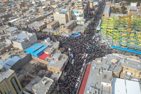 تصاویر هوایی از راهپیمایی ۲۲ بهمن در قم