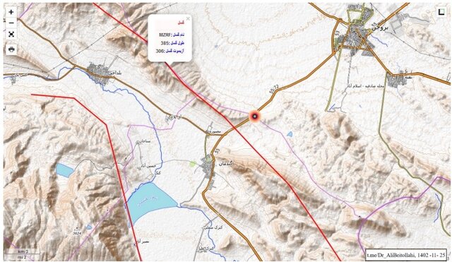 ثبت ۶۲۱ زلزله در محدوده خط لوله گاز شهرستان بروجن